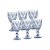 Conjunto 6 Tacas Água Vidro Diamond Azul Metalizado 325ml - Imagem 1