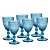 Conjunto 6 Taças Bico de Abacaxi Azul 325ml - Imagem 1