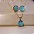 Conjunto Colar E Brinco Redondo Cristal - Folheado a Ouro - Imagem 7