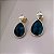 CONJUNTO GOTA COLAR E BRINCOS ESMERALDA - FOLHEADO A OURO - Imagem 3