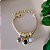 PULSEIRA BERLOQUE AMETISTA / OPALINA / OBSIDIANA FUMÊ - FOLHEADA A OURO - Imagem 1