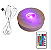 Base Redonda De Madeira LED 10cm - Colorida - Com Controle - Imagem 1