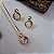 Conjunto Colar e Brinco Pingo Facetado Conchas - Folheado a Ouro - Imagem 2
