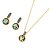 Conjunto Colar e Brinco Cristal Facetado Abalone - Folheado a Ouro com Detalhe em Ródio Negro - Imagem 1