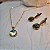 Conjunto Colar e Brinco Abalone - Folheado a Ouro - Imagem 1