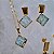 Conjunto Brinco e Colar Cristal Bruto - Borda Dourada- Folheado a Ouro - Imagem 4