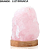 Luminária Quartzo Rosa Led Branco - Base de Madeira - Imagem 1