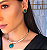 Conjunto Choker Aro e Brinco Esmeralda Facetada Detalhe Ródio Negro - Folheado a Ouro - Imagem 2
