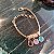 Pulseira Berloque Ágata Azul, Ametista, Obsidiana Fumê - Folheado a Ouro - Imagem 1
