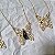 Colar Facetado Borboleta - Folheado a Ouro - Imagem 3