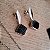 Conjunto Brinco e Colar Obsidiana Negra - Ródio Branco - Imagem 3