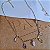 Colar Elo Quadrado Pedras Brutas - Folheado a Ouro - Imagem 3