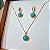 Conjunto Brinco e Colar Turquesa - Folheado a Ouro - Imagem 3