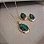 Conjunto Eterno Gota Colar e Brinco Esmeralda  - Folheado a Ouro - Imagem 5