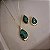 Conjunto Eterno Gota Colar e Brinco Esmeralda  - Folheado a Ouro - Imagem 1