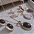Conjunto Medalha Oval com Detalhe em Ródio Branco - Folheado a Ouro - Imagem 2