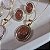 Conjunto Medalha Oval com Detalhe em Ródio Branco - Folheado a Ouro - Imagem 3