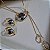 Conjunto Poder Brinco e Colar Hematita - Folheado a Ouro - Imagem 1