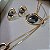 Conjunto Poder Brinco e Colar Hematita - Folheado a Ouro - Imagem 3