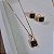 Conjunto Colar e Brinco Quadrado - Folheado a Ouro - Imagem 6