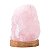 Luminária Quartzo Rosa Led Amarelo - Base de Madeira - Imagem 3