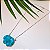 Colar Turquesa Bruta com Borda - Ródio Branco - Imagem 1