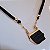 Colar Cordão Hippie Turmalina Negra com Borda - Folheado a Ouro - Imagem 2