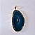 Pingente Ágata Azul - Borda Dourada - Folheado a Ouro - Imagem 1