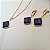 Conjunto Brinco e Colar Hippie Lápis Lazuli - Folheado a Ouro - Imagem 3