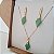 Conjunto Brinco e Colar Tringular Quartzo Verde - Folheado a Ouro - Imagem 2