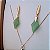 Conjunto Brinco e Colar Tringular Quartzo Verde - Folheado a Ouro - Imagem 4