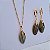 Conjunto Brinco e Colar Gota - Folheado a Ouro - Imagem 3