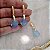 Conjunto Brinco e Colar Gota Ágata Azul - Folheado a Ouro - Imagem 3