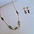 Conjunto Colar e Brinco Elegance Ágata Verde - Folheada a Ouro - Imagem 2