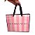 Sacola Presente Victoria's Secret Brilhosa M Rosa Listrada Alça Cetim - Imagem 1