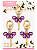 Aplique metálico espelhado Bailarina Roxo - 3 unidades - Imagem 1