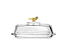 MANTEIGUEIRA RETANGULAR COM TAMPA DE CRISTAL BIRD DOURADO 18X10X9CM  - WOLFF - Imagem 5