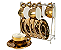 JOGO DE 12 PEÇAS - 6 XÍCARAS 80ML COM PIRES DOURADO PARA CAFÉ COM RACK - L'HERMITAGE - Imagem 1
