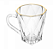 CANECA DE CRISTAL ECOLÓGICO DIAMOND COM FIO DE OURO 180ML - LYOR - Imagem 1