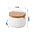SALEIRO DE MESA DE CERÂMICA COM TAMPA DE BAMBU E COLHER BIANCO 10X9CM 290ML - LYOR - Imagem 7