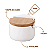 SALEIRO DE MESA DE CERÂMICA COM TAMPA DE BAMBU E COLHER BIANCO 10X9CM 290ML - LYOR - Imagem 6