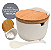 SALEIRO DE MESA DE CERÂMICA COM TAMPA DE BAMBU E COLHER BIANCO 10X9CM 290ML - LYOR - Imagem 3