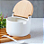 SALEIRO DE MESA DE CERÂMICA COM TAMPA DE BAMBU E COLHER BIANCO 10X9CM 290ML - LYOR - Imagem 1