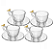 KIT 4 XÍCARAS DE CAFÉ COM PIRES DE CRISTAL ECOLÓGICO GOLDEN BIRD 80ML - WOLFF - Imagem 4