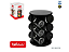 PORTA CONDIMENTOS GIRATÓRIO COM 6 VIDROS DE 90ML REDONDO PRETO - WELLMIX - Imagem 1
