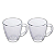 KIT COM 2 CANECAS DE VIDRO TRANSPARENTES 350ML - FLASHGOODS - Imagem 2