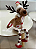 RENA DECORATIVA SENTADA VERMELHO E BEGE 38CM - FLORARTE - Imagem 1