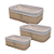 CONJUNTO COM 3 CESTOS RETANGULARES DE BAMBU COM FORRO DE TECIDO COZY - LYOR - Imagem 3