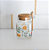 POTE QUADRADO DE VIDRO COM TAMPA E COLHER DE BAMBU FLORA 250ML - LYOR - Imagem 2