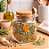 POTE QUADRADO DE VIDRO COM TAMPA E COLHER DE BAMBU FLORA 250ML - LYOR - Imagem 1